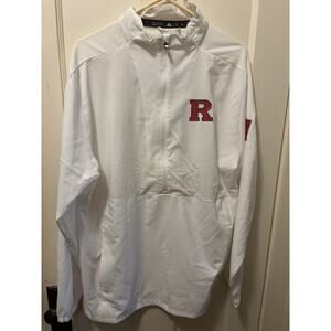 Adidas Rutgers Men’s Performance 1/4 Zip Pullover Long Sleeve Top White Medium